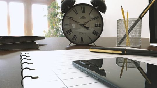 clock, desk